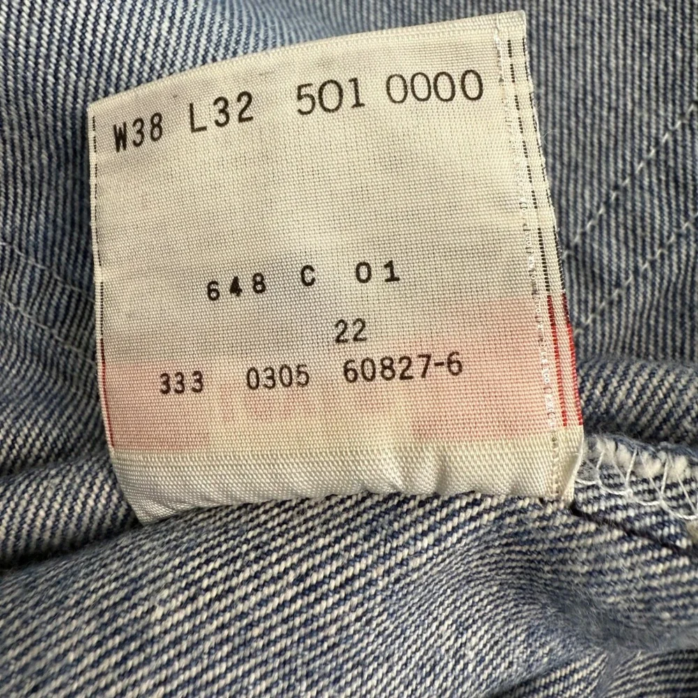Levis 501XX Mens Vintage 38x32 (36x29) Blue Straight Leg Jeans‎ Y2K Button Fly